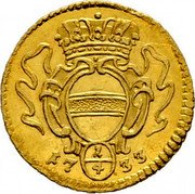 Austria 1/4 Ducat Karl VI Vienna 1733 KM# 1653 1/4 coin reverse