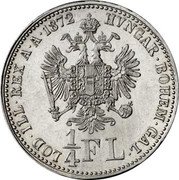 Austria 1/4 Florin Franz Joseph I 1872 KM# 2217 HVNGAR BOHEM GAL 1/4 FL LOD ILL REX A A coin reverse Austria 1/4 Florin Franz Joseph I 1872 KM# 2217 HVNGAR BOHEM GAL 1/4 FL LOD ILL REX A A coin reverse