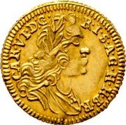 Austria 1/8 Ducat Karl VI Graz 1729 KM# 1631 CAR VI D G R I S A G HI H B R coin obverse Austria 1/8 Ducat Karl VI Graz 1729 KM# 1631 CAR VI D G R I S A G HI H B R coin obverse