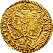Austria 1/8 Ducat Karl VI Graz 1729 KM# 1631 ARC AUS DUX BURG E STYRIÆ coin reverse Austria 1/8 Ducat Karl VI Graz 1729 KM# 1631 ARC AUS DUX BURG E STYRIÆ coin reverse