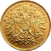 Austria 10 Corona Franz Joseph I 1912 MDCCCCXII Restrike KM# 2816 FRANC IOS I D G IMP AVSTR REX BOH GAL ILL ETC ET AP REX HVNG ST SCHWARTZ coin reverse Austria 10 Corona Franz Joseph I 1912 MDCCCCXII Restrike KM# 2816 FRANC IOS I D G IMP AVSTR REX BOH GAL ILL ETC ET AP REX HVNG ST SCHWARTZ coin reverse