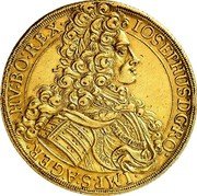 Austria 10 Ducat Joseph I 1705 IMH KM# 1455 IOSEPHUS ° D : G ° RO ° - ° IMP . S : A ° GER ° - HV : BO : REX • coin obverse Austria 10 Ducat Joseph I 1705 IMH KM# 1455 IOSEPHUS ° D : G ° RO ° - ° IMP . S : A ° GER ° - HV : BO : REX • coin obverse