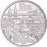 Austria 10 Euro Abbey Klosterneuburg 2008 KM# 3157 STIFT KLOSTER-NEUBURG 10 EURO 2008 REPUBLIK ÖSTERREICH coin obverse Austria 10 Euro Abbey Klosterneuburg 2008 KM# 3157 STIFT KLOSTER-NEUBURG 10 EURO 2008 REPUBLIK ÖSTERREICH coin obverse