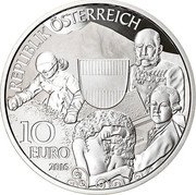Austria 10 Euro Austria as a whole 2016 Proof KM# 3257a ÖSTERREICH coin reverse