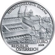 Austria 10 Euro (Seckau Abbey) KM# 3162 BENEDIKTINERABTEI SECKAU 10 EURO 2008 REPUBLIK ÖSTERREICH coin obverse Austria 10 Euro (Seckau Abbey) KM# 3162 BENEDIKTINERABTEI SECKAU 10 EURO 2008 REPUBLIK ÖSTERREICH coin obverse