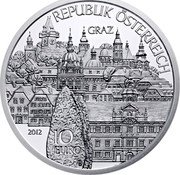 Austria 10 Euro (Bundeslander Series - Steiermark) KM# 3207a REPUBLIK ÖSTERREICH GRAZ 2012 10 EURO TP coin obverse