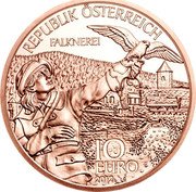 Austria 10 Euro Bundeslander Series - Carinthia 2012 KM# 3208 REPUBLIK ÖSTERREICH FALKNEREI 10 EURO 2012 TP coin obverse