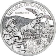 Austria 10 Euro (Austrian States - Carinthia) KM# 3208a REPUBLIK ÖSTERREICH FALKNEREI 10 EURO 2012 TP coin obverse