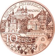 Austria 10 Euro Niederosterreich 2013 Special Unc KM# 3221 REPUBLIK ÖSTERREICH WACHAU 2013 10 EURO coin obverse Austria 10 Euro Niederosterreich 2013 Special Unc KM# 3221 REPUBLIK ÖSTERREICH WACHAU 2013 10 EURO coin obverse