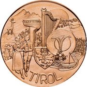 Austria 10 Euro Austrian States - Tyrol 2014 KM# 3235 TIROL coin reverse Austria 10 Euro Austrian States - Tyrol 2014 KM# 3235 TIROL coin reverse