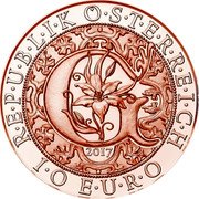 Austria 10 Euro Gabriel - The Protecting Angel 2017 KM# 3268 10 EURO 2017 REPUBLIK ÖSTERREICH coin obverse