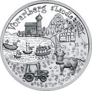 Austria 10 Euro (Austrian States - Vorarlberg) KM# 3224a VORALBERG S'LÄNDLE coin reverse Austria 10 Euro (Austrian States - Vorarlberg) KM# 3224a VORALBERG S'LÄNDLE coin reverse