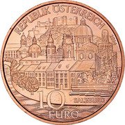 Austria 10 Euro Austrian States - Salzburg 2014 KM# 3232 REPUBLIK ÖSTERREICH 2014 10 EURO SALZBURG coin obverse Austria 10 Euro Austrian States - Salzburg 2014 KM# 3232 REPUBLIK ÖSTERREICH 2014 10 EURO SALZBURG coin obverse