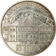 Austria 10 Euro Castle Hellbrunn 2004 KM# 3111 REPUBLIK ÖSTERREICH SCHLOSS HELLBRUNN 10 EURO 2004 coin obverse Austria 10 Euro Castle Hellbrunn 2004 KM# 3111 REPUBLIK ÖSTERREICH SCHLOSS HELLBRUNN 10 EURO 2004 coin obverse