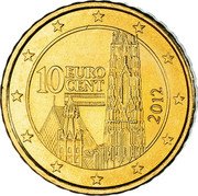 Austria 10 Euro Cent Stephansdom. New Relief Map 2012 KM# 3139 10 EURO CENT 2008 coin obverse Austria 10 Euro Cent Stephansdom. New Relief Map 2012 KM# 3139 10 EURO CENT 2008 coin obverse