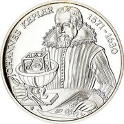 Austria 10 Euro Eggenberg Palace - Johannes Kepler 2002 KM# 3099 JOHANNES KEPLER 1571 - 1630 coin reverse