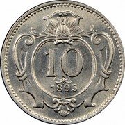 Austria 10 Heller Franz Joseph I 1895 KM# 2802 10 1895 coin reverse