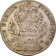 Austria 10 Kreuzer Franz I 1755 HA Includes Maria Theresa coins of same date and denomination; See Hall listings KM# 2023 10 IN TE DOMINE SPERAVI coin reverse Austria 10 Kreuzer Franz I 1755 HA Includes Maria Theresa coins of same date and denomination; See Hall listings KM# 2023 10 IN TE DOMINE SPERAVI coin reverse