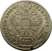 Austria 10 Kreuzer Joseph II 1773 H S-C KM# 2063 VIRTUTE ET EXEMPLO · 1773 X S. C. 20 coin reverse Austria 10 Kreuzer Joseph II 1773 H S-C KM# 2063 VIRTUTE ET EXEMPLO · 1773 X S. C. 20 coin reverse