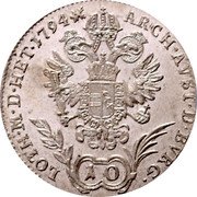 Austria 10 Kreuzer Franz II 1794 B KM# 2130 10 ARCH AVST D BVRG LOTH M D HET coin reverse Austria 10 Kreuzer Franz II 1794 B KM# 2130 10 ARCH AVST D BVRG LOTH M D HET coin reverse