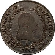 Austria 10 Kreuzer (Franz I) KM# 2131 FRANCISCVS I. D. G. AVST. IMPERATOR. coin obverse Austria 10 Kreuzer (Franz I) KM# 2131 FRANCISCVS I. D. G. AVST. IMPERATOR. coin obverse