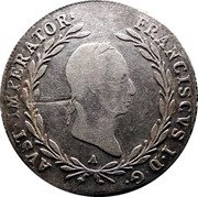 Austria 10 Kreuzer (Franz I) KM# 2134 FRANCISCVS I. D. G. AVST. IMPERATOR. coin obverse Austria 10 Kreuzer (Franz I) KM# 2134 FRANCISCVS I. D. G. AVST. IMPERATOR. coin obverse