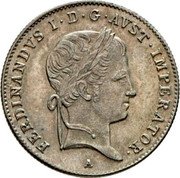 Austria 10 Kreuzer (Ferdinand I) KM# 2201 FERDINANDVS I. D.G. AVST. IMPERATOR. A coin obverse Austria 10 Kreuzer (Ferdinand I) KM# 2201 FERDINANDVS I. D.G. AVST. IMPERATOR. A coin obverse
