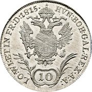 Austria 10 Kreuzer (Franz I) KM# 2132 HVN: BOH: GAL: REX. A: A: LO: WI: ET IN FR: D: coin reverse Austria 10 Kreuzer (Franz I) KM# 2132 HVN: BOH: GAL: REX. A: A: LO: WI: ET IN FR: D: coin reverse