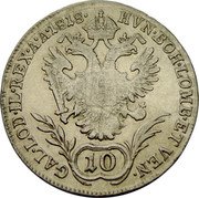 Austria 10 Kreuzer (Franz I) KM# 2133 HVN. BOH. LOMB.ET VEN.GAL.LOD.IL.REX.A. A. coin reverse Austria 10 Kreuzer (Franz I) KM# 2133 HVN. BOH. LOMB.ET VEN.GAL.LOD.IL.REX.A. A. coin reverse