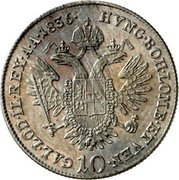 Austria 10 Kreuzer (Ferdinand I) KM# 2201 HVNG. BOH. LOMB. ET VEN. 10 GAL. LOD. IL. REX. A. A. coin reverse Austria 10 Kreuzer (Ferdinand I) KM# 2201 HVNG. BOH. LOMB. ET VEN. 10 GAL. LOD. IL. REX. A. A. coin reverse