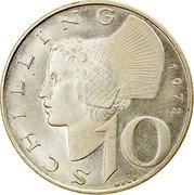 Austria 10 Schilling Woman of Wachau 1972 Proof KM# 2882 SCHILLING 1958 10 WELZ coin reverse Austria 10 Schilling Woman of Wachau 1972 Proof KM# 2882 SCHILLING 1958 10 WELZ coin reverse