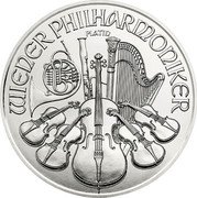 Austria 100 Euro Vienna Philharmonic 2016 KM# 3261 WIENER PHILHARMONIKER PLATIN coin reverse Austria 100 Euro Vienna Philharmonic 2016 KM# 3261 WIENER PHILHARMONIKER PLATIN coin reverse