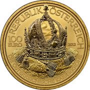 Austria 100 Euro The Crown of the Austrian Empire 2012 Proof KM# 3214 REPUBLIK ÖSTERREICH 100 EURO 2012 DIE ÖSTERREICHISCHE KAISERKRONE coin obverse Austria 100 Euro The Crown of the Austrian Empire 2012 Proof KM# 3214 REPUBLIK ÖSTERREICH 100 EURO 2012 DIE ÖSTERREICHISCHE KAISERKRONE coin obverse