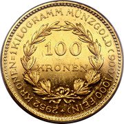 Austria 100 Kronen Imperial Eagle 1924 KM# 2831 100 KRONEN 2952 KRONEN = 1 KILOGRAMM MÜNZGOLD (900/1000 FEIN) coin reverse Austria 100 Kronen Imperial Eagle 1924 KM# 2831 100 KRONEN 2952 KRONEN = 1 KILOGRAMM MÜNZGOLD (900/1000 FEIN) coin reverse