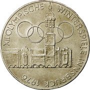Austria 100 Schilling XII Olympic Wintergames Innsbruck 1975 (h) KM# 2927 REPUBLIK ÖSTERREICH 100 SCHILLING coin obverse Austria 100 Schilling XII Olympic Wintergames Innsbruck 1975 (h) KM# 2927 REPUBLIK ÖSTERREICH 100 SCHILLING coin obverse