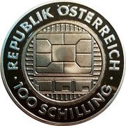 Austria 100 Schilling Communications 2000 KM# 3063 100 SCHILLING REPUBLIK ÖSTERREICH coin obverse