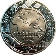Austria 100 Schilling Communications 2000 KM# 3063 MILLENNIUM 2000 coin reverse