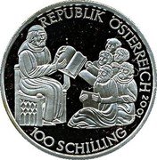 Austria 100 Schilling Duke Rudolf IV 2001 Proof KM# 3079 REPUBLIK ÖSTERREICH 100 SCHILLING coin obverse