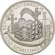 Austria 100 Schilling Carulus Magnus 2001 Proof KM# 3077 REPUBLIK ÖSTERREICH 100 SCHILLING coin obverse