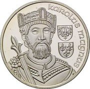 Austria 100 Schilling Carulus Magnus 2001 Proof KM# 3077 KAROLUS MAGNUS coin reverse