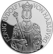 Austria 100 Schilling King Rudolf I 1991 Proof KM# 3001 KÖNIG RVDOLF I. VON HABSBURG coin reverse Austria 100 Schilling King Rudolf I 1991 Proof KM# 3001 KÖNIG RVDOLF I. VON HABSBURG coin reverse