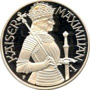 Austria 100 Schilling King Maximilian I 1992 Proof KM# 3003 KAISER MAXIMILIAN I. coin reverse