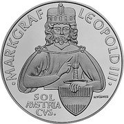 Austria 100 Schilling Markgraf Leopold III 1996 Proof KM# 3036 MARKGRAF LEOPOLD III SOL AVSTRIA CVS coin reverse