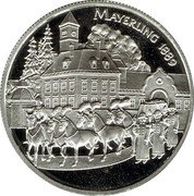 Austria 100 Schilling Habsburg tragedies - Crown prince Rudolf 1998 Proof KM# 3051 MAYERLING 1889 coin reverse