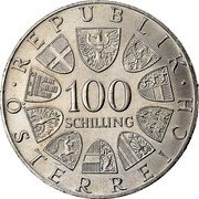 Austria 100 Schilling Vienna International Centre 1979 KM# 2944 100 SCHILLING REPUBLIK ÖSTERREICH coin obverse Austria 100 Schilling Vienna International Centre 1979 KM# 2944 100 SCHILLING REPUBLIK ÖSTERREICH coin obverse