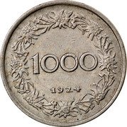 Austria 1000 Kronen Woman of Tyrol 1924 KM# 2834 1000 1924 coin reverse Austria 1000 Kronen Woman of Tyrol 1924 KM# 2834 1000 1924 coin reverse