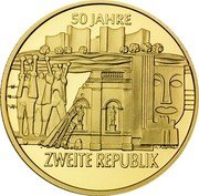 Austria 1000 Schilling 50th Anniversary - Second Republic 1995 Proof KM# 3030 50 JAHRE ZWEITE REPUBLIK coin reverse Austria 1000 Schilling 50th Anniversary - Second Republic 1995 Proof KM# 3030 50 JAHRE ZWEITE REPUBLIK coin reverse