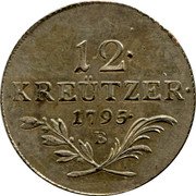 Austria 12 Kreuzer Franz II 1795 B KM# 2137 12 KREÜTZER 1795· A coin reverse Austria 12 Kreuzer Franz II 1795 B KM# 2137 12 KREÜTZER 1795· A coin reverse