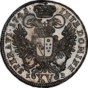 Austria 15 Kreuzer Franz I 1748 KB KM# 2025 IN TE DOMINE SPERAVI XV coin reverse Austria 15 Kreuzer Franz I 1748 KB KM# 2025 IN TE DOMINE SPERAVI XV coin reverse