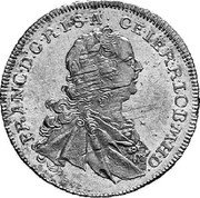 Austria 17 Kreuzer Franz I 1760 HA KM# 2026.2 FRANC D G R I S A GE IER R LO B M H D coin obverse Austria 17 Kreuzer Franz I 1760 HA KM# 2026.2 FRANC D G R I S A GE IER R LO B M H D coin obverse